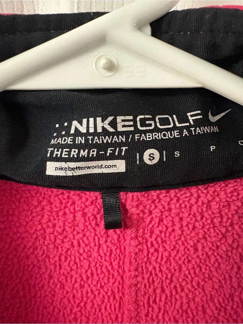 Nike Pink Full-Zip Golf Jacket with Black Accents